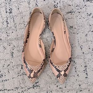 J. Crew Audrey D’Orsay Snakeskin Flats 8